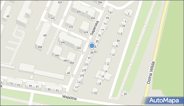 Poznań, Saperska, 93, mapa Poznania