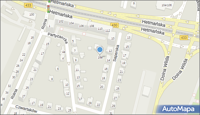 Poznań, Saperska, 14a, mapa Poznania