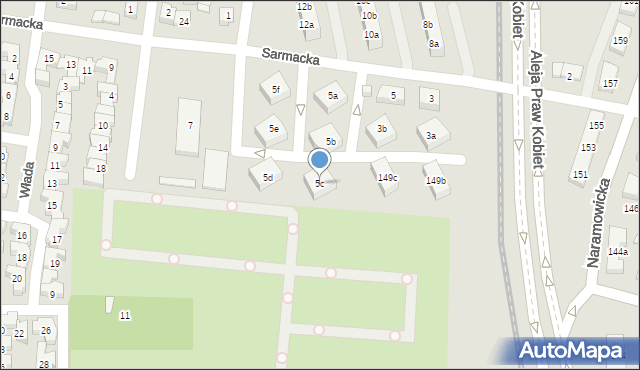 Poznań, Sarmacka, 5c, mapa Poznania