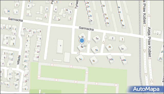 Poznań, Sarmacka, 5e, mapa Poznania