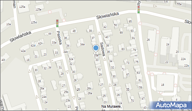 Poznań, Sadowa, 33a, mapa Poznania