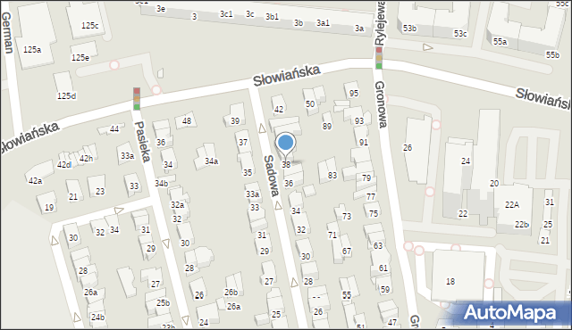 Poznań, Sadowa, 38, mapa Poznania