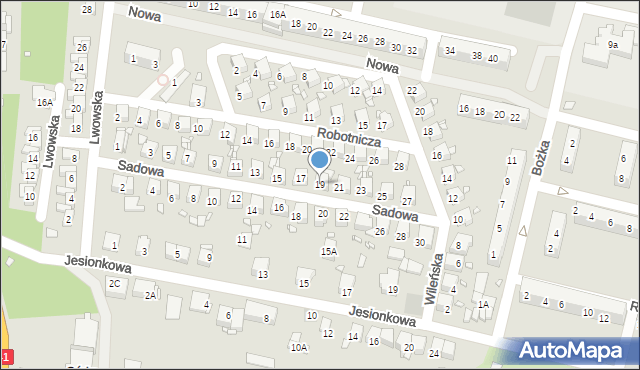 Prudnik, Sadowa, 19, mapa Prudnik