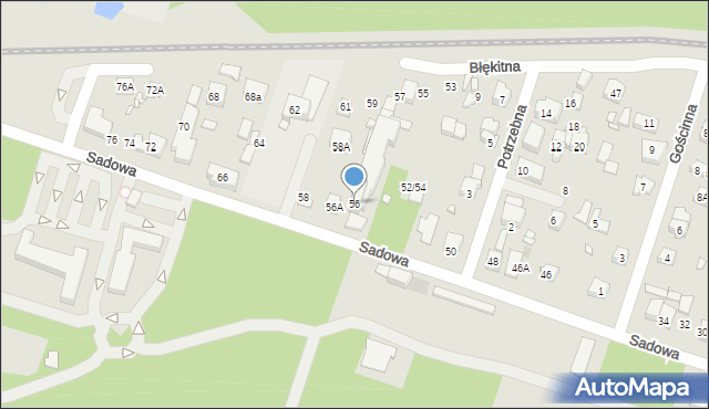 Pruszków, Sadowa, 56, mapa Pruszków