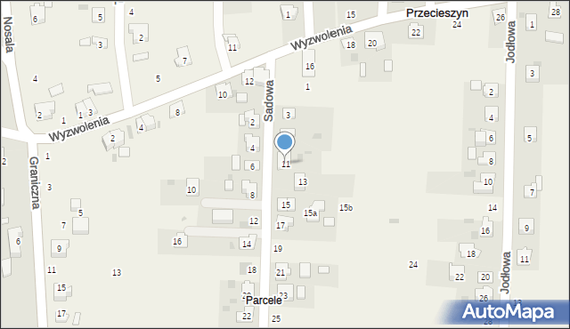 Przecieszyn, Sadowa, 11, mapa Przecieszyn