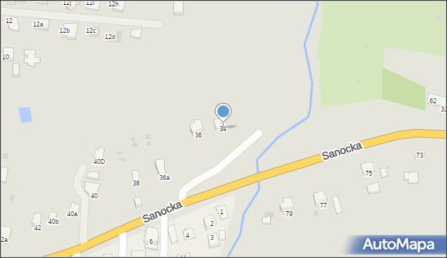 Przemyśl, Sanocka, 34, mapa Przemyśla