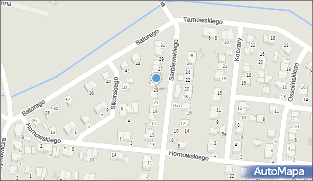 Pułtusk, Sarbiewskiego Macieja Kazimierza, ks., 23, mapa Pułtusk