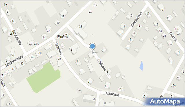 Puńsk, Sadowa, 2, mapa Puńsk