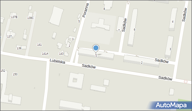 Radom, Sadków, 1, mapa Radomia