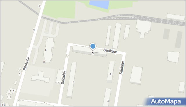 Radom, Sadków, 5, mapa Radomia