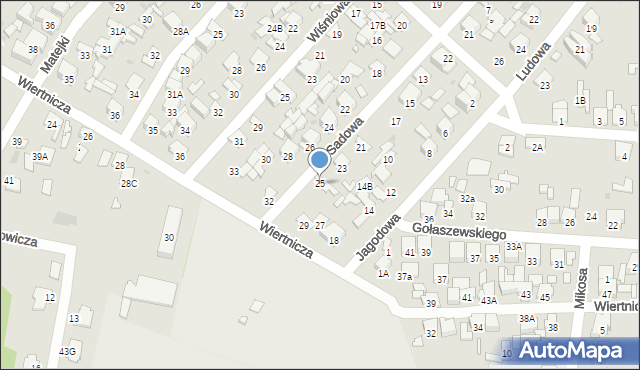 Radom, Sadowa, 25, mapa Radomia