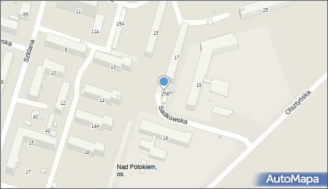 Radom, Sadkowska, 17A, mapa Radomia