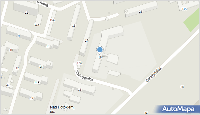 Radom, Sadkowska, 19, mapa Radomia