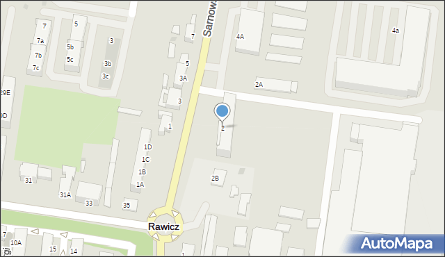Rawicz, Sarnowska, 2, mapa Rawicz