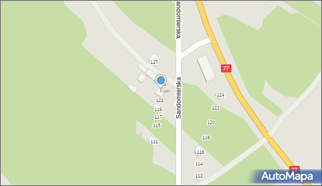 Rudnik nad Sanem, Sandomierska, 123, mapa Rudnik nad Sanem