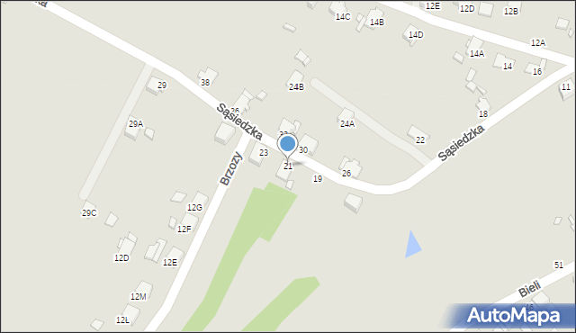 Rybnik, Sąsiedzka, 21, mapa Rybnika