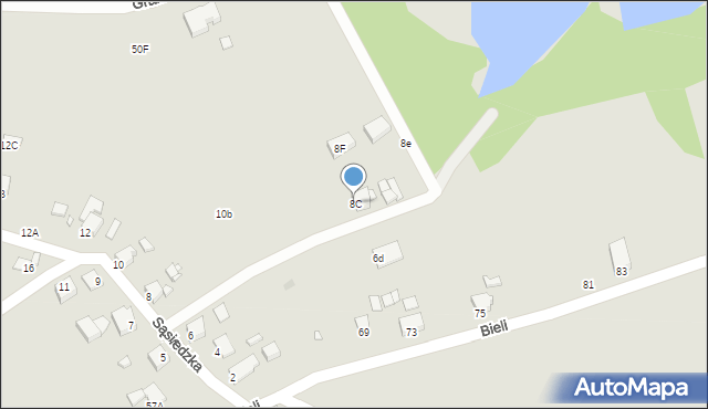 Rybnik, Sąsiedzka, 8C, mapa Rybnika