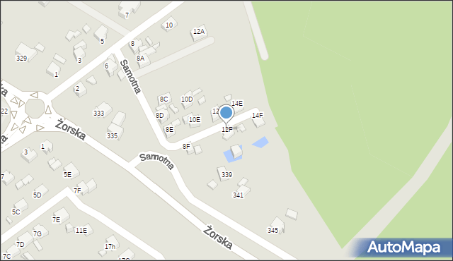 Rybnik, Samotna, 12F, mapa Rybnika