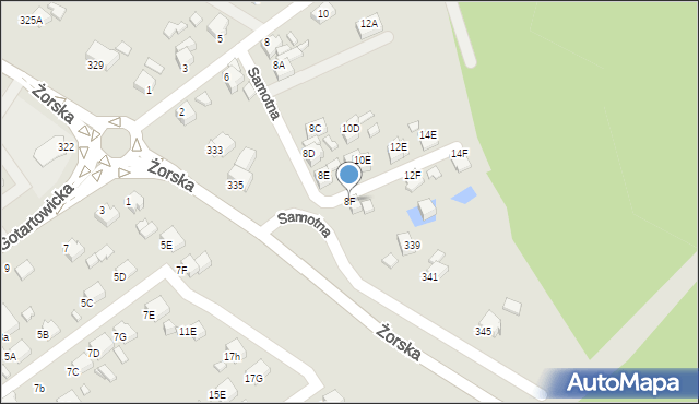 Rybnik, Samotna, 8F, mapa Rybnika