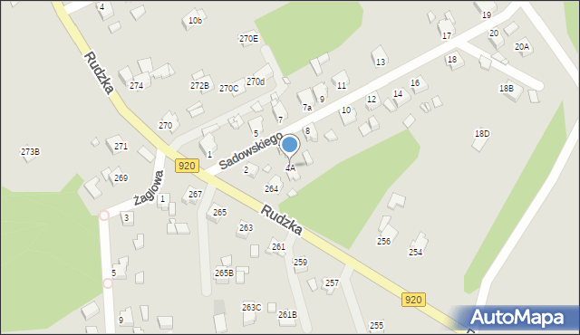 Rybnik, Sadowskiego Jana, gen., 4A, mapa Rybnika