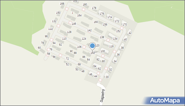 Rząska, Sapiehy Adama, kard., 102, mapa Rząska