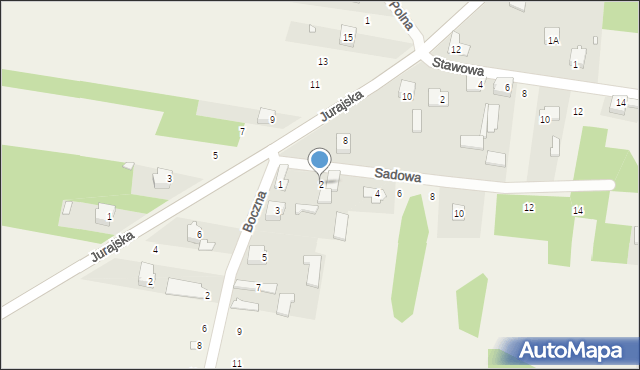 Rzędkowice, Sadowa, 2, mapa Rzędkowice