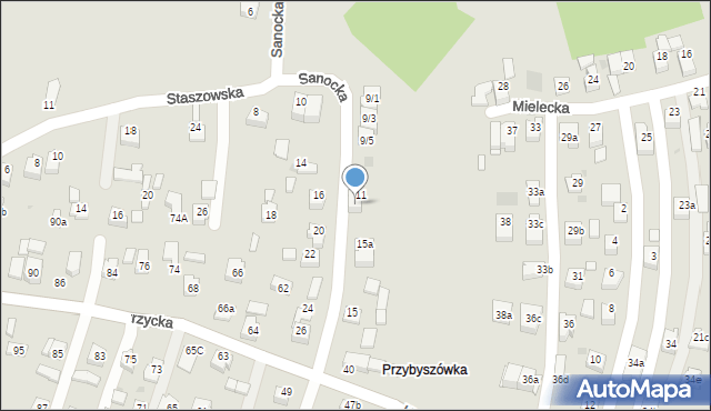 Rzeszów, Sanocka, 13, mapa Rzeszów