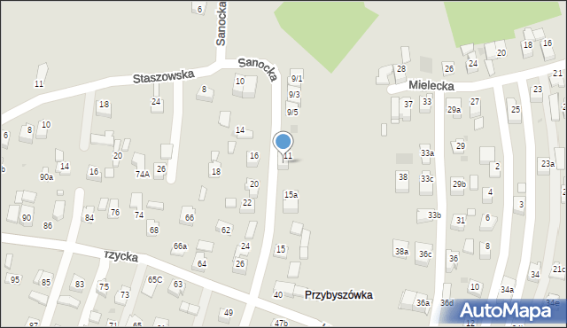 Rzeszów, Sanocka, 13, mapa Rzeszów