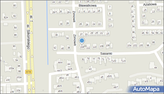 Rzeszów, Sasanki, 114, mapa Rzeszów