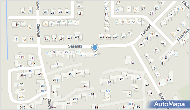 Rzeszów, Sasanki, 71/A, mapa Rzeszów