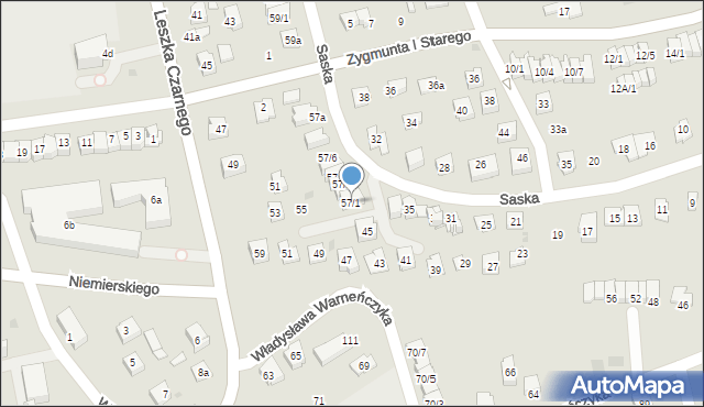 Rzeszów, Saska, 57/1, mapa Rzeszów