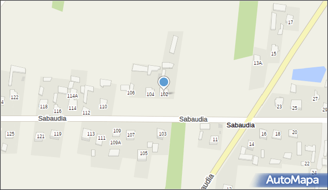 Sabaudia, Sabaudia, 102, mapa Sabaudia