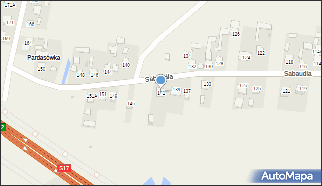 Sabaudia, Sabaudia, 141, mapa Sabaudia