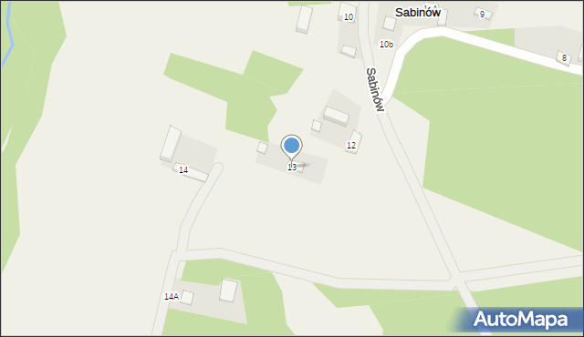 Sabinów, Sabinów, 13, mapa Sabinów