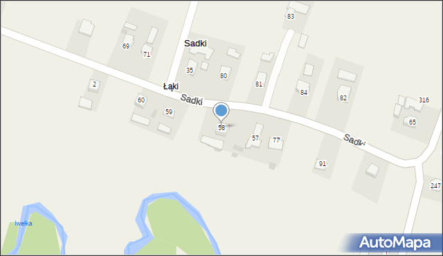 Sadki, Sadki, 58, mapa Sadki