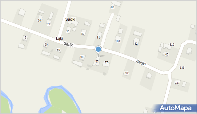 Sadki, Sadki, 58A, mapa Sadki