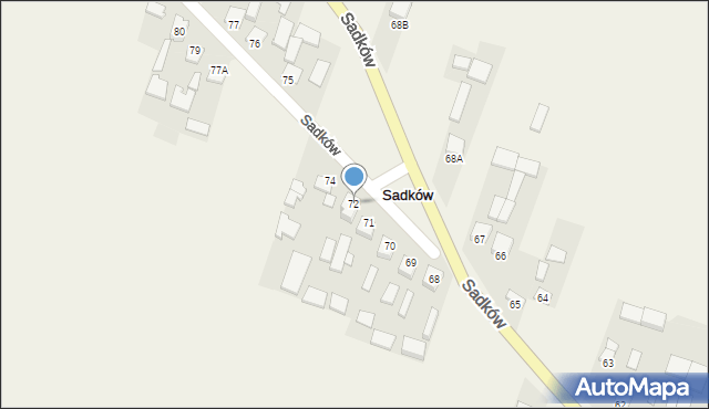 Sadków, Sadków, 72, mapa Sadków