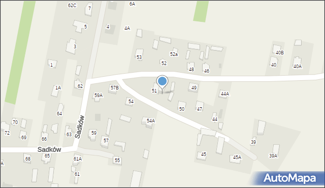 Sadków, Sadków, 51A, mapa Sadków