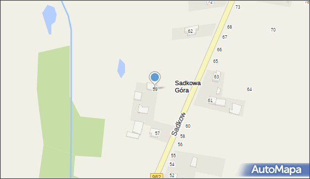 Sadkowa Góra, Sadkowa Góra, 59, mapa Sadkowa Góra