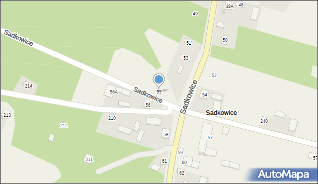 Sadkowice, Sadkowice, 55, mapa Sadkowice