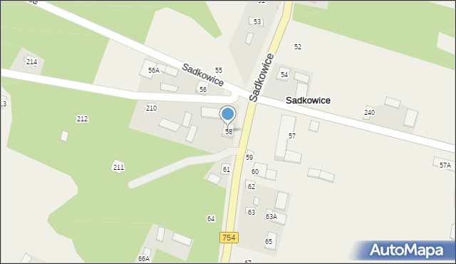 Sadkowice, Sadkowice, 58, mapa Sadkowice