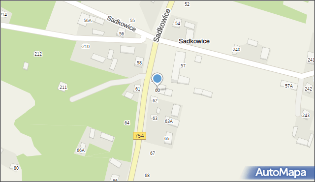 Sadkowice, Sadkowice, 60, mapa Sadkowice