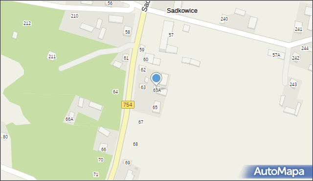 Sadkowice, Sadkowice, 63A, mapa Sadkowice