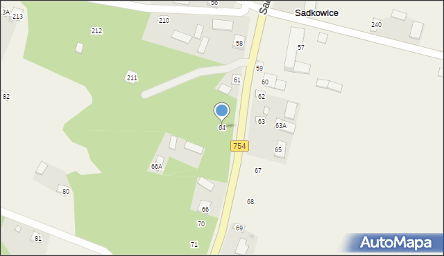 Sadkowice, Sadkowice, 64, mapa Sadkowice