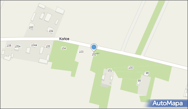 Sadkowice-Kolonia, Sadkowice-Kolonia, 102, mapa Sadkowice-Kolonia