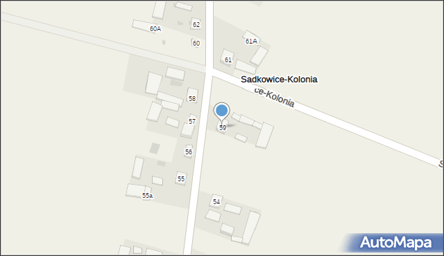 Sadkowice-Kolonia, Sadkowice-Kolonia, 59, mapa Sadkowice-Kolonia