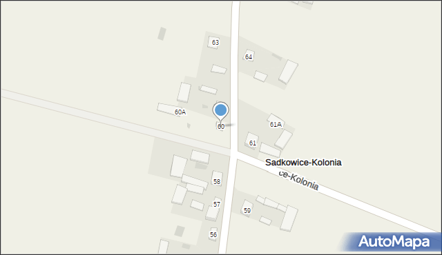 Sadkowice-Kolonia, Sadkowice-Kolonia, 60, mapa Sadkowice-Kolonia