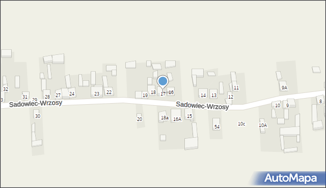 Sadowiec-Wrzosy, Sadowiec-Wrzosy, 17, mapa Sadowiec-Wrzosy