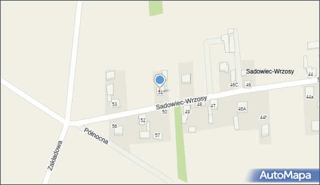 Sadowiec-Wrzosy, Sadowiec-Wrzosy, 51, mapa Sadowiec-Wrzosy