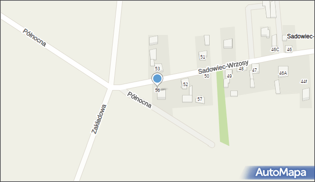 Sadowiec-Wrzosy, Sadowiec-Wrzosy, 56, mapa Sadowiec-Wrzosy